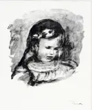 Untitled by Pierre-Auguste Renoir, LITHOGRAPH IN BLACK & WHITE, "LA TETE BAISSEE", C. 1904, PAPER SIGHT: H 10 1/2", offered May 2023