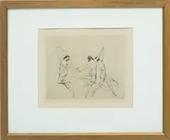 Warren Davis, ' W 9.75', Etching On Paper, Three Muses