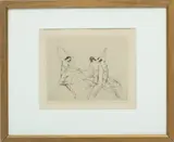 Warren Davis, ' W 9.75', Etching On Paper, Three Muses