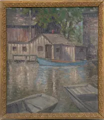' W 13.25' by Frank Sottek, Oil On Canvas Mounted To Board, Raisin River, offered May 2023