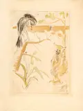 Salvador Dalí, Untitled, Engraving With Pochoir On Wove Paper, 1974, Le Corbeau Et Le Renard, From Le Bestiaire De La Fontaine