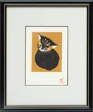 Kawano Kaoru, ' W 4.75', Woodcut In Colors On Paper, Kitten