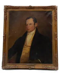 ' W 25' by John Vanderlyn, Oil On Canvas, 19th C., Portrait Of A Gentleman, offered Apr 2023