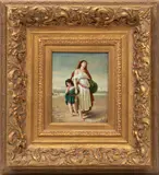 ' W 8' by Enrico Fanfani, Oil On Panel, C. 20th Century, Hagar And Ishmael, offered Apr 2023