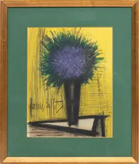 ' W 9.5' by Bernard Buffet, Lithograph In Colors On Paper, C. 1960, Le Bouquet Violet, offered Apr 2023