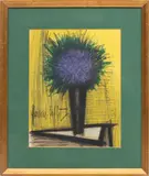Bernard Buffet, ' W 9.5', Lithograph In Colors On Paper, C. 1960, Le Bouquet Violet