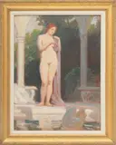 Milton Herbert Bancroft, ' W 18', Oil On Board, Standing Nude