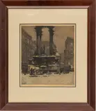 Luigi Kasimir, ' W 16', Etching In Colors On Paper, Vienna, Hoher Market