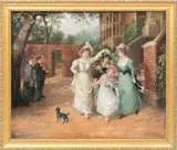 George Sheridan Knowles, ' W 30', Oil On Canvas Laid On Canvas, Genre Scene