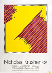 ' W 23.25' by Nicholas Krushenick, Poster 1972, Kestner Gesell Schaft Hanover, Domberger Siebdruck, offered Apr 2023