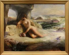 Douglas Arthur Teed, ' W 109', OIL ON CANVAS C. 1918, "NUDE GIRL BY THE SEA"