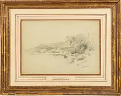 Thomas Moran, ' W 13', Graphite On Paper, Landscape Scene