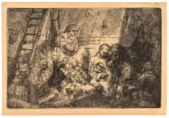 Rembrandt van Rijn, ' W 5.5', Etching And Drypoint On Laid Paper, 1654, The Circumcision In The Stable