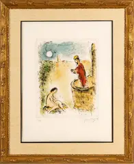 ' W 19' by Marc Chagall, Lithograph In Colors On Paper, 1980, Bethsabee Au Bain, offered Mar 2023