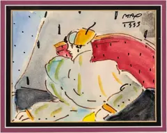 ' W 7' by Peter Max, Watercolor On Paper, 1993, Zero In Love, offered Mar 2023