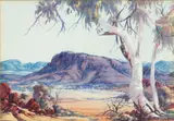 Albert Namatjira, ' W 14.25', Watercolor Over Pencil On Paper, C. 1950, Ghost Gums Of Glen Helen Gorge