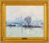 Jean-Pierre Dubord, ile Lacroix, H 15', Acrylic On Canvas, Rouen, Travaux A L