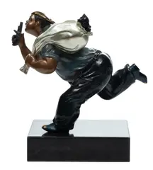 Hiro Yamagata, ' W 8'' L 14', Bronze Sculpture, 1989, Cat Burglar