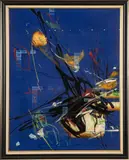 Samuel Saghatelian, ' W 28', Oil And Collage On Canvas, Triple Union - Shadow And Tracks