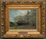 Henry Keller, ' W 16.5', Oil On Board, "A Tulip Garden"