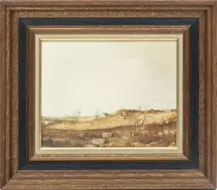 W. Louis Jones, ' W 10', Acrylic On Board, C. 1978, Landscape With Barn