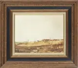W. Louis Jones, ' W 10', Acrylic On Board, C. 1978, Landscape With Barn