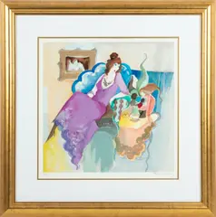 ' W 17' by Itzchak Tarkay, Serigraph In Colors #75/350, "Le Salon I", offered Mar 2023