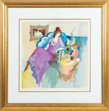 Itzchak Tarkay, ' W 17', Serigraph In Colors #75/350, "Le Salon I"