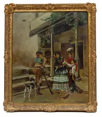 Jules Worms, ' W 28', Oil On Canvas, Early 20th C., "After The Hunt"