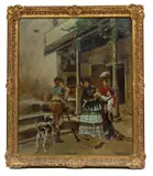 Jules Worms, ' W 28', Oil On Canvas, Early 20th C., "After The Hunt"