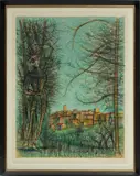 Jean Carzou, ' W 19.5', Lithograph With Colors On Paper, Figure In The Copse