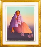 R. C. Gorman, ' W 24.75', Lithograph In Colors On Wove Paper, Desert Bloom