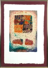 David Dodsworth, ' W 22', Etching, Intaglio Cast Paper "Tabla I", Gold Embossing.