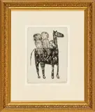 Jean Dubuffet, ' W 9.37', Lithograph In Black On Auvergne Paper, C. 1944, Chevauchee (from MatiËre Et MÈmoire)
