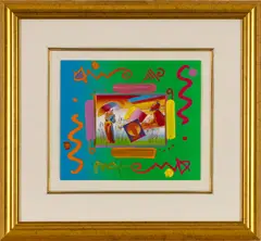 ' W 14' by Peter Max, Acrylic Over Screenprint C. Rainbow Umbrella Man, offered Feb 2023