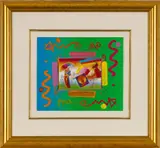 Peter Max, ' W 14', Acrylic Over Screenprint C. Rainbow Umbrella Man