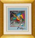 Peter Max, ' W 18.5', Acrylic Over Screenprint New York Flower Show