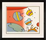 Peter Max, ' W 24.5', Silkscreen In Colors On Wove Paper, 1977, Space Rainbow