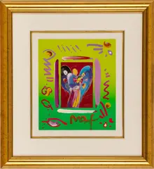 ' W 12' by Peter Max, Acrylic Over Screenprint Angel With Heart, offered Feb 2023