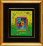 Peter Max, ' W 12', Acrylic Over Screenprint Liberty Head II