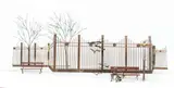 Curtis Jeré, ' W 48'' Depth 8', For Artisan House Mixed Metal Wall Sculpture C. 1972, Urban Street Scene