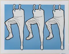 ' W 16' by John Wesley, Screenprint In Colors, On Wove Paper, C. 1971, Whats Going On In The Halls, offered Feb 2023