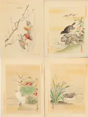 Kanō Tsunenobu, ' W 8.25', Woodblocks On Paper, Birds, 4 Works