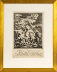 ' W 8.75' by Michel Aubert, Engraving On Paper, The Annunciation To The Sheperds, offered Jan 2023
