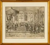 Jan Luyken, ' W 14', Engraving The Signing Of The Edict Of Nantes