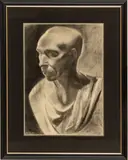 Françoise Gilot, ' W 18.825', Charcoal On Paper, 1934-35, Buste En Platre