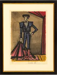 ' W 19.5' by Bernard Buffet, Lithograph In Colors, On Wove Paper 1966, Torero, offered Jan 2023