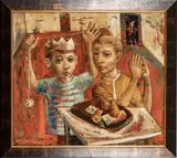 ' W 40' by Evelyn Brackett Raskin, Oil On Canvas, Children At Play, offered Jan 2023