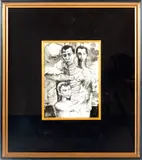 ' W 6.25' by Evelyn Brackett Raskin, Ink, Watercolor And Tempera On Paper, Family Portrait, offered Jan 2023