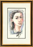 ' W 8' by Evelyn Brackett Raskin, Mixed Media On Paper, Self Portrait, offered Jan 2023